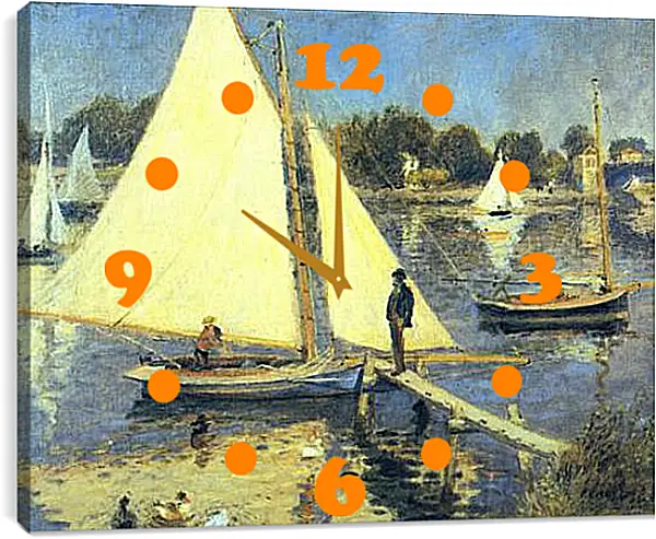Часы картина - Sailboats at Argenteuil. Пьер Огюст Ренуар Часы картина - Sailboats at Argenteuil. Пьер Огюст Ренуар