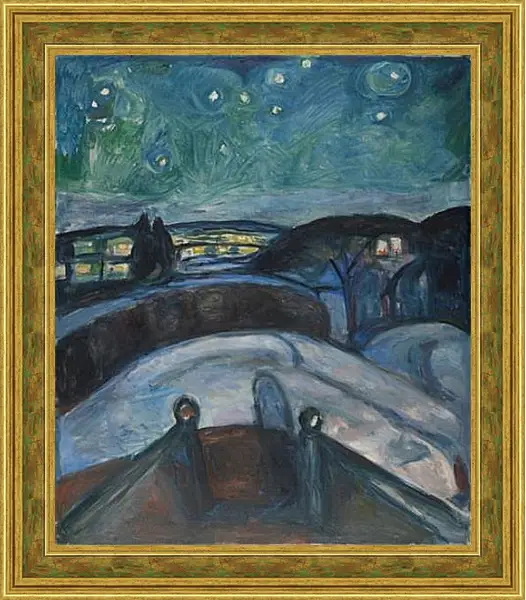 Картина в раме - Starry Night. Эдвард Мун Картина в раме - Starry Night. Эдвард Мун