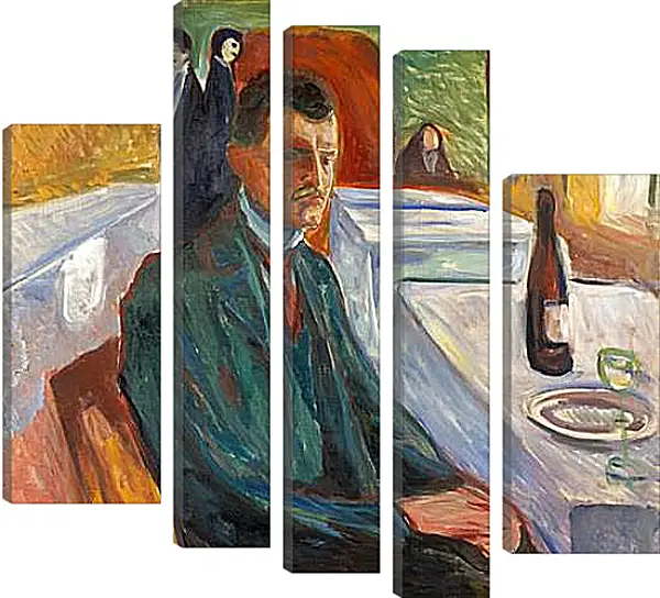 Модульная картина - Self-Portrait with a Bottle of Wine. Эдвард Мун Модульная картина - Self-Portrait with a Bottle of Wine. Эдвард Мун