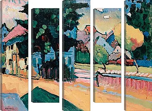 Модульная картина - View of Murnau. Кандинский Василий Модульная картина - View of Murnau. Кандинский Василий