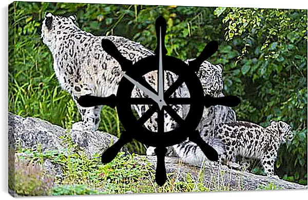 Часы картина - leopard - Барс Часы картина - leopard - Барс