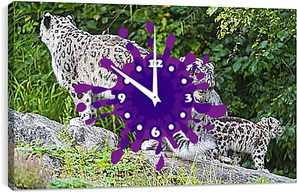 Часы картина - leopard - Барс Часы картина - leopard - Барс