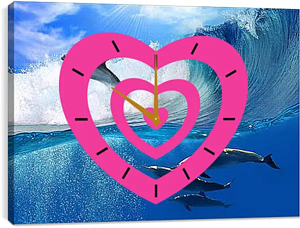 Часы картина - delfines - дельфины Часы картина - delfines - дельфины