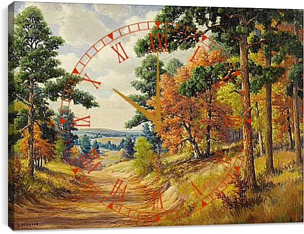 Часы картина - Лес. Осень Часы картина - Лес. Осень