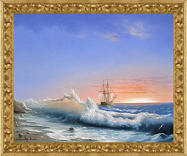 Картина в раме - Закат на море Картина в раме - Закат на море