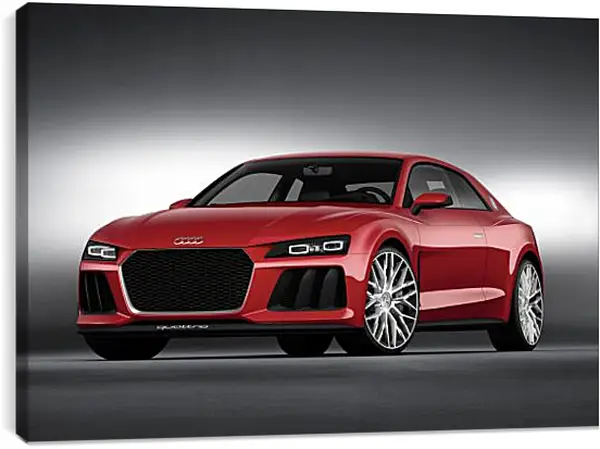Постер на подрамнике - Красная Audi Постер на подрамнике - Красная Audi