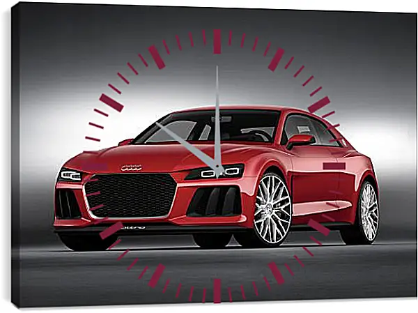 Часы картина - Красная Audi Часы картина - Красная Audi
