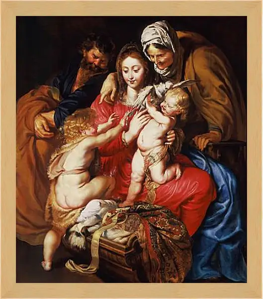 Картина в раме - The Holy Family with St Картина в раме - The Holy Family with St