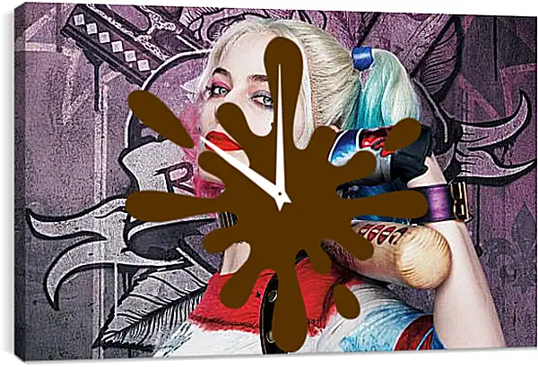 Часы картина - Харли Квинн (Harley Quinn), Марго Робби Часы картина - Харли Квинн (Harley Quinn), Марго Робби