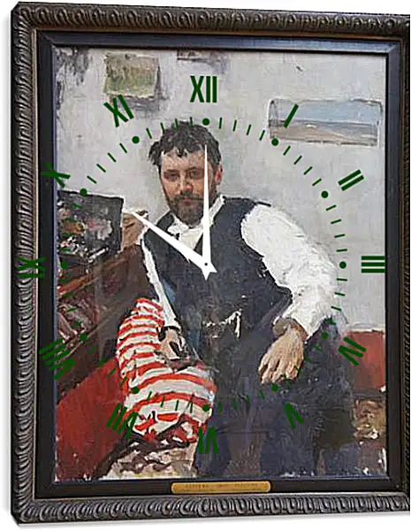 Часы картина - Портрет К. Валентин Александрович Серов Часы картина - Портрет К. Валентин Александрович Серов