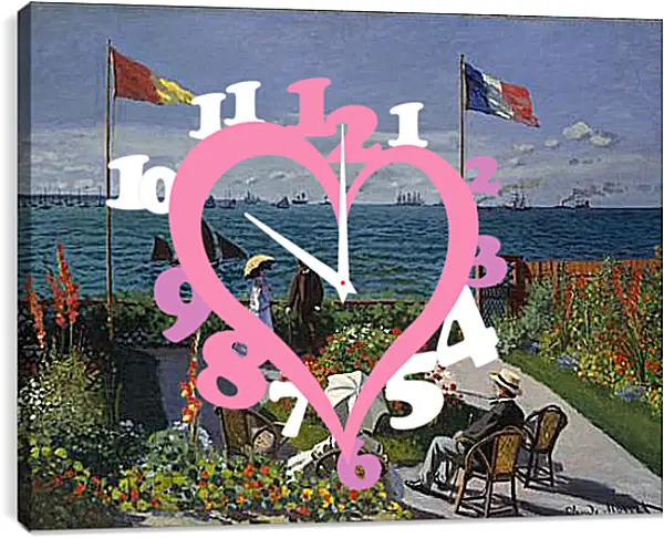Часы картина - Jardin a Sainte-Adresse. Клод Моне Часы картина - Jardin a Sainte-Adresse. Клод Моне