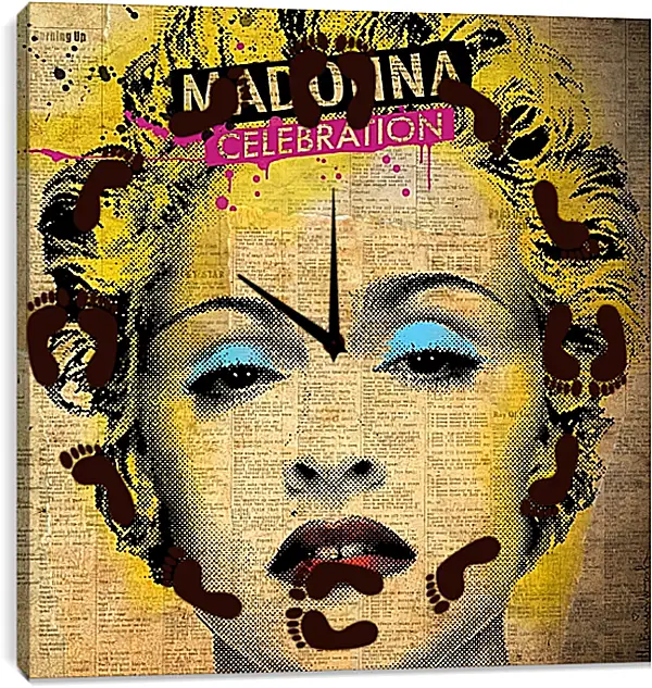 Часы картина - Madonna - Мадонна Часы картина - Madonna - Мадонна