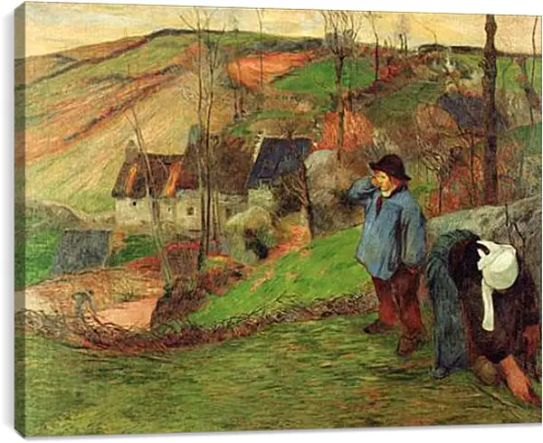 Постер на подрамнике - Landscape of Brittany. Поль Гоген Постер на подрамнике - Landscape of Brittany. Поль Гоген