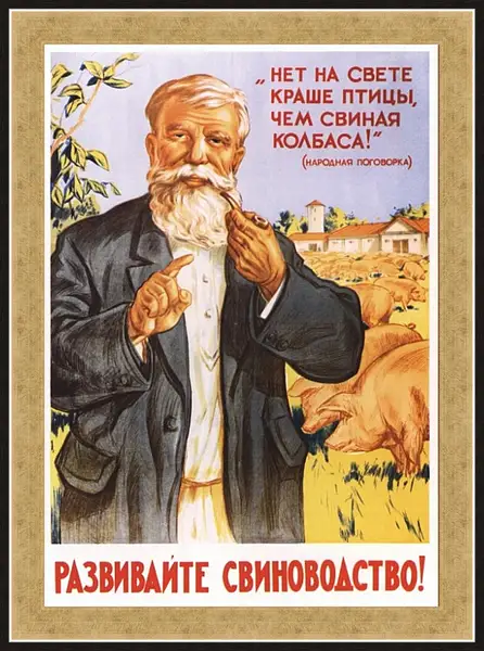 Картина в раме - Развивайте свиноводство! Картина в раме - Развивайте свиноводство!