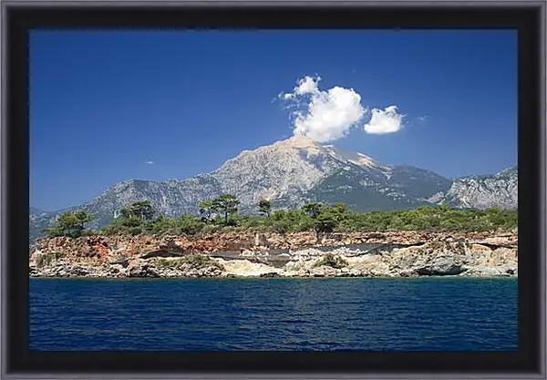Картина в раме - Вид на горы с моря Картина в раме - Вид на горы с моря