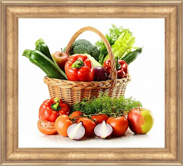 Картина в раме - Корзина с овощами Картина в раме - Корзина с овощами
