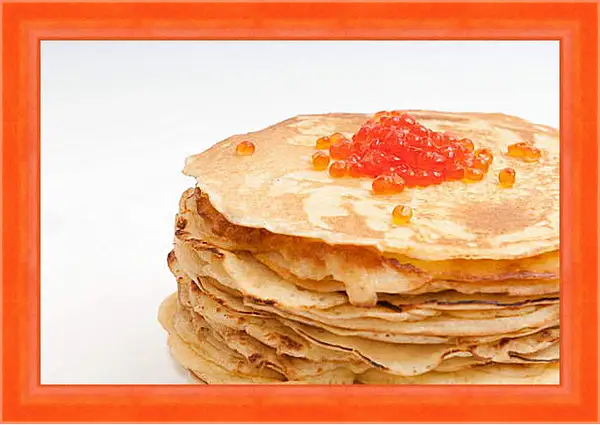 Картина в раме - Блины и красная икра Картина в раме - Блины и красная икра