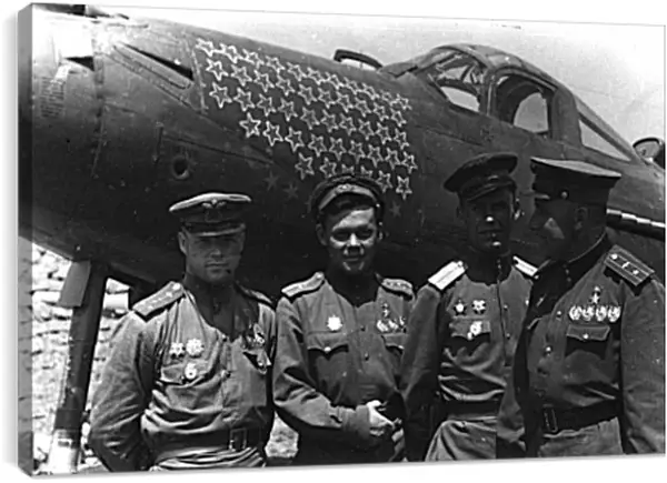 Постер на подрамнике - Американский истребитель. 2-ая мировая война Постер на подрамнике - Американский истребитель. 2-ая мировая война