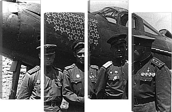 Модульная картина - Американский истребитель. 2-ая мировая война Модульная картина - Американский истребитель. 2-ая мировая война