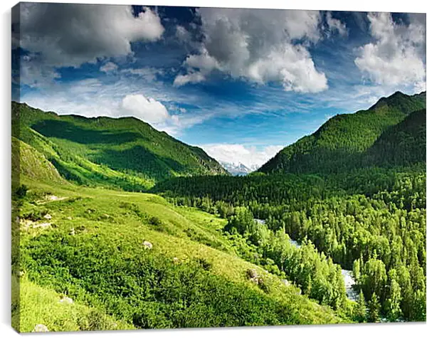 Постер на подрамнике - Река в ущелье Постер на подрамнике - Река в ущелье