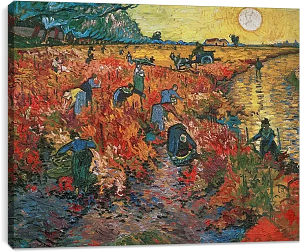 Постер на подрамнике - Red Vineyards at Arles (Красные виноградники в Арли). Винсент Ван Гог Постер на подрамнике - Red Vineyards at Arles (Красные виноградники в Арли). Винсент Ван Гог