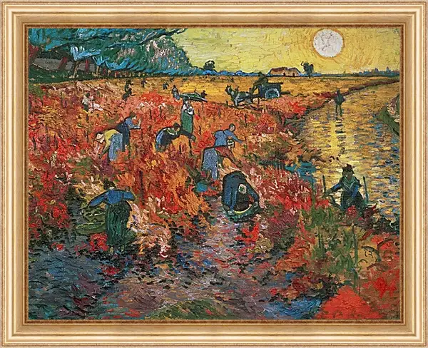 Картина в раме - Red Vineyards at Arles (Красные виноградники в Арли). Винсент Ван Гог Картина в раме - Red Vineyards at Arles (Красные виноградники в Арли). Винсент Ван Гог