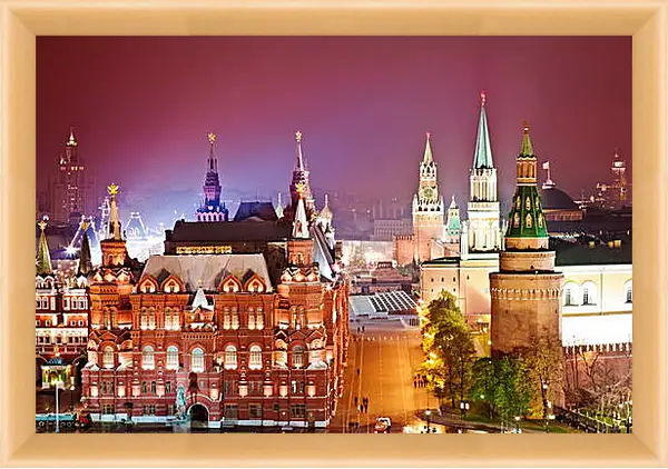 Картина в раме - Москва. Вид на Красную площадь. Картина в раме - Москва. Вид на Красную площадь.