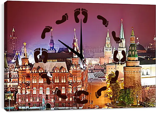 Часы картина - Москва. Вид на Красную площадь. Часы картина - Москва. Вид на Красную площадь.