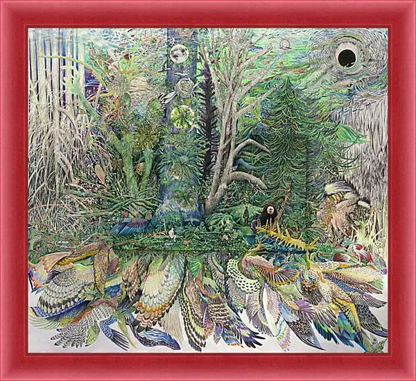 Картина в раме - Абстракция. Животные и птицы Картина в раме - Абстракция. Животные и птицы