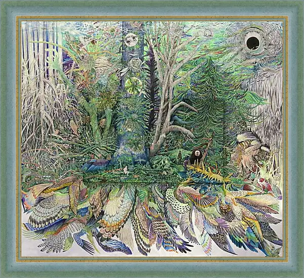 Картина в раме - Абстракция. Животные и птицы Картина в раме - Абстракция. Животные и птицы