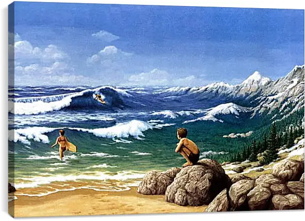 Постер на подрамнике - Иллюзия. Горы из моря Постер на подрамнике - Иллюзия. Горы из моря