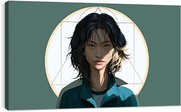 Постер на подрамнике - Kang Sae-byeok №067 (Чон Хо-Ен). Игра в кальмара Постер на подрамнике - Kang Sae-byeok №067 (Чон Хо-Ен). Игра в кальмара
