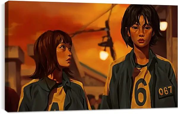 Постер на подрамнике - Kang Sae-byeok №067 (Чон Хо-Ен). Игра в кальмара, арт. Постер на подрамнике - Kang Sae-byeok №067 (Чон Хо-Ен). Игра в кальмара, арт.