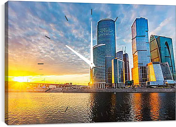 Часы картина - Москва-сити Часы картина - Москва-сити