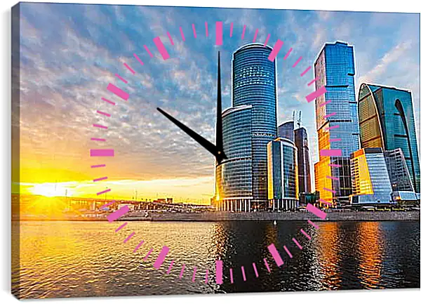 Часы картина - Москва-сити Часы картина - Москва-сити