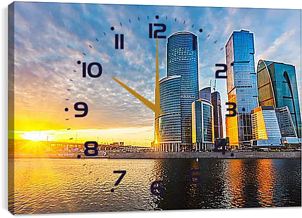 Часы картина - Москва-сити Часы картина - Москва-сити