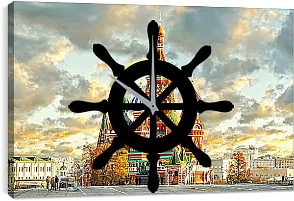 Часы картина - Красочная Москва Часы картина - Красочная Москва