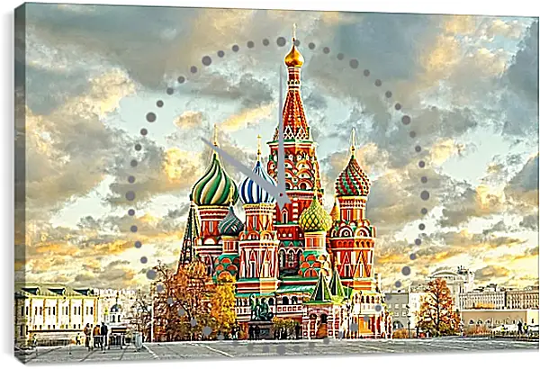 Часы картина - Красочная Москва Часы картина - Красочная Москва