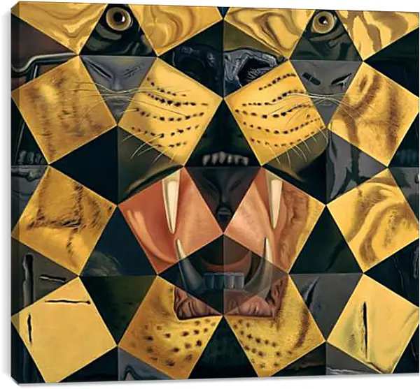 Постер на подрамнике - Fifty Abstract Paintings, from Two Yards Change into Three Lenins Masquerading as Chinese, from Six Yards Appear as the Head of Royal Bengal Tiger. (Пятьдесят абстрактных картин, складывающихся на расстоянии два метра в три портрета Ленина в виде китайца, Постер на подрамнике - Fifty Abstract Paintings, from Two Yards Change into Three Lenins Masquerading as Chinese, from Six Yards Appear as the Head of Royal Bengal Tiger. (Пятьдесят абстрактных картин, складывающихся на расстоянии два метра в три портрета Ленина в виде китайца,