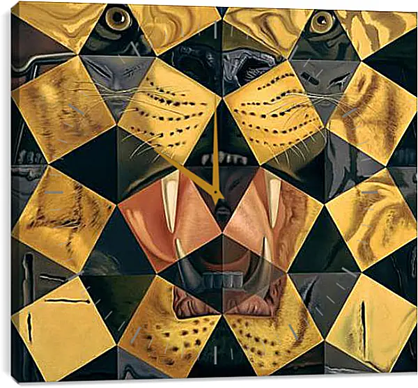 Часы картина - Fifty Abstract Paintings, from Two Yards Change into Three Lenins Masquerading as Chinese, from Six Yards Appear as the Head of Royal Bengal Tiger. Сальвадор Дали Часы картина - Fifty Abstract Paintings, from Two Yards Change into Three Lenins Masquerading as Chinese, from Six Yards Appear as the Head of Royal Bengal Tiger. Сальвадор Дали