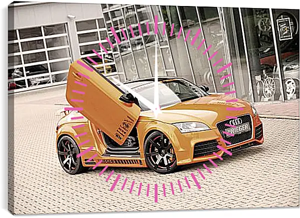 Часы картина - Оранжевая Audi Часы картина - Оранжевая Audi