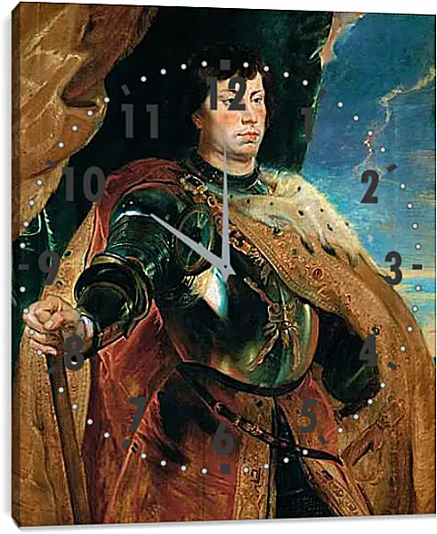 Часы картина - Карл, герцог бургундский. Питер Пауль Рубенс Часы картина - Карл, герцог бургундский. Питер Пауль Рубенс