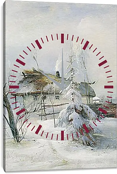 Часы картина - Зима. Саврасов Алексей Часы картина - Зима. Саврасов Алексей