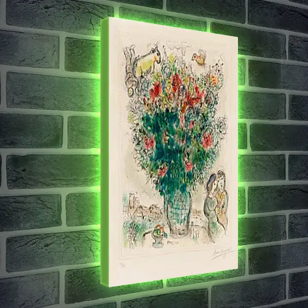 Лайтбокс световая панель - Bouquet multicolore. Марк Шагал Лайтбокс световая панель - Bouquet multicolore. Марк Шагал