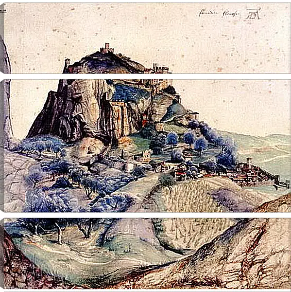 Модульная картина - View of Arco. Вид на долину Арно. Замок Арко. Альбрехт Дюрер Модульная картина - View of Arco. Вид на долину Арно. Замок Арко. Альбрехт Дюрер