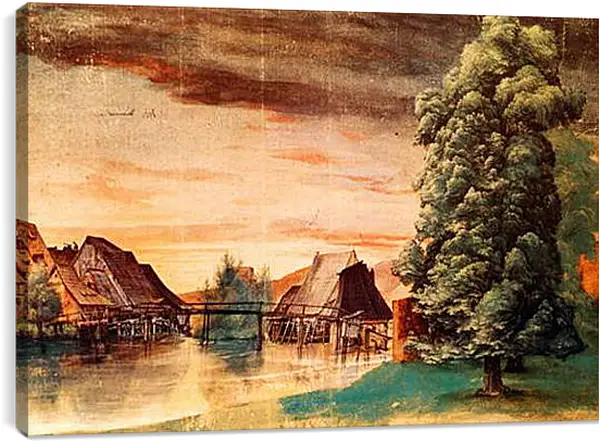 Постер на подрамнике - The Cooper Mill on the Pegnitz. Мельница на реке Пегниц. Альбрехт Дюрер Постер на подрамнике - The Cooper Mill on the Pegnitz. Мельница на реке Пегниц. Альбрехт Дюрер