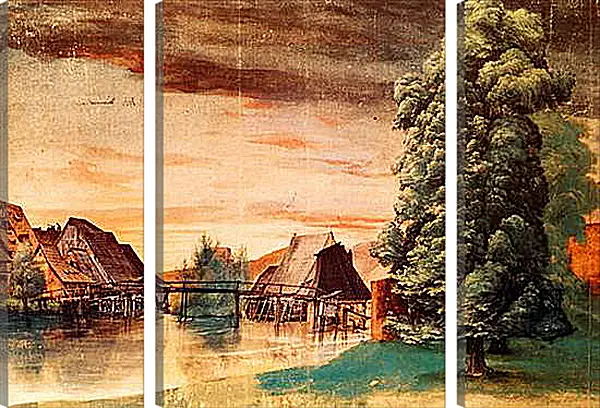 Модульная картина - The Cooper Mill on the Pegnitz. Мельница на реке Пегниц. Альбрехт Дюрер Модульная картина - The Cooper Mill on the Pegnitz. Мельница на реке Пегниц. Альбрехт Дюрер