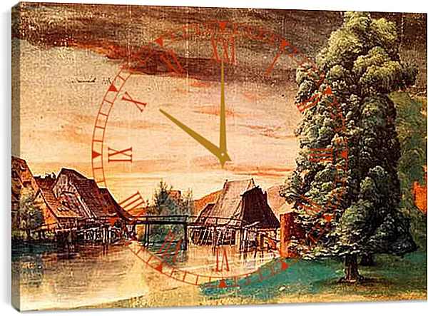 Часы картина - The Cooper Mill on the Pegnitz. Альбрехт Дюрер
Часы картина - The Cooper Mill on the Pegnitz. Альбрехт Дюрер