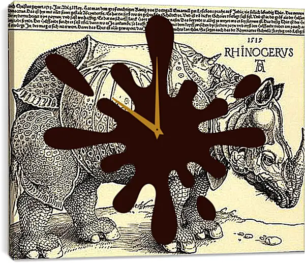 Часы картина - Rhinoceros. Альбрехт Дюрер
Часы картина - Rhinoceros. Альбрехт Дюрер