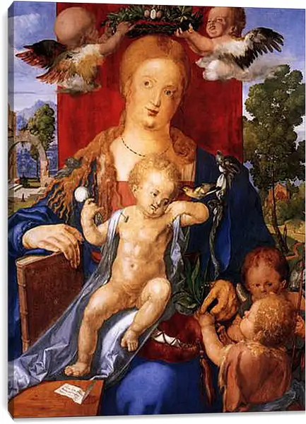 Постер на подрамнике - Madonna with the Siskin. Мадонна с чижиком. Альбрехт Дюрер Постер на подрамнике - Madonna with the Siskin. Мадонна с чижиком. Альбрехт Дюрер